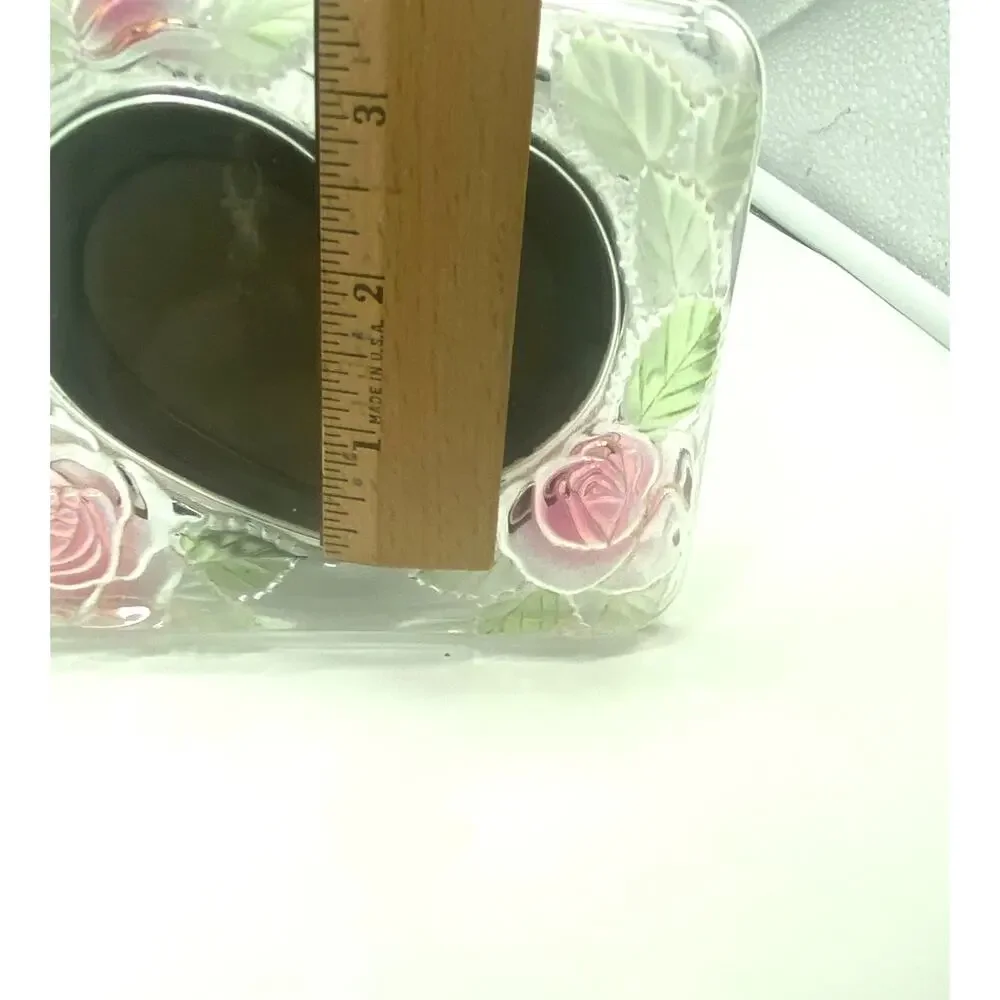Vintage Iridescent Roses Crystal Picture‎ Frame Studio Nova Y2K 5.75